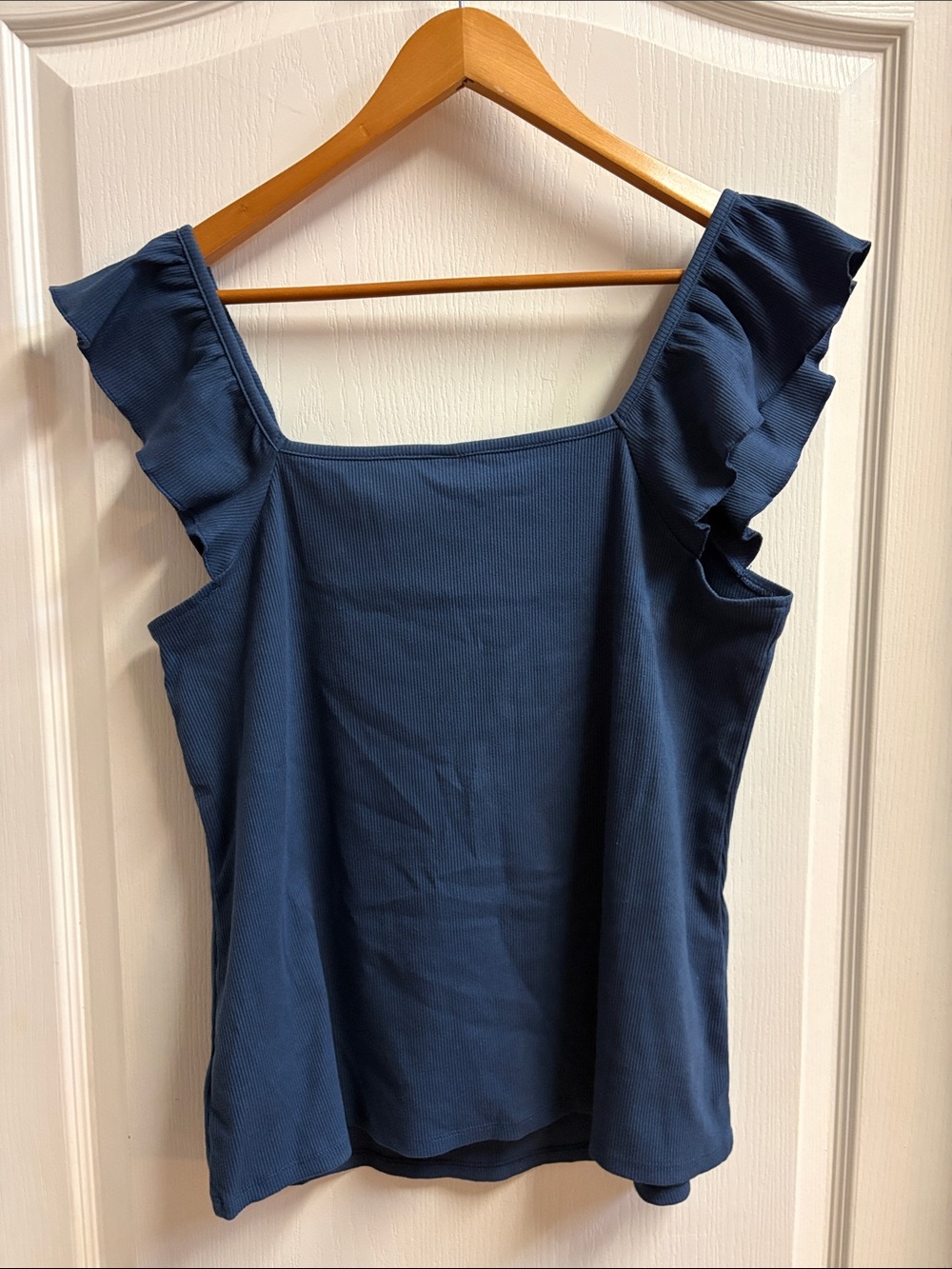 torrid Navy Ruffle Square Neck Tank - Picture 3 of 4
